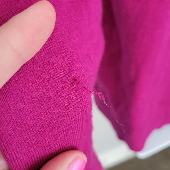 Ann Taylor Loft Women's Small Magenta Pink Long Sleeve Cardigan 25% Wool Blend - Picture 5 of 8